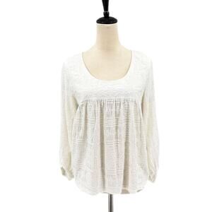 BA&SH Sz 2 Embroidered Romantic Whimsical Fairy Long Sleeve White Blouse Top